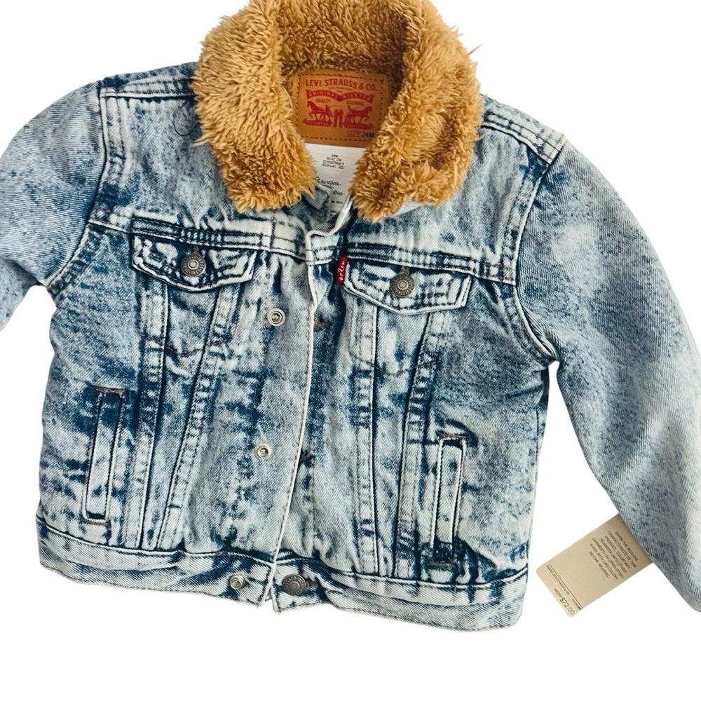 Levi’s Sherpa Trucker Denim Toddler Jean Jacket - Picture 2 of 8